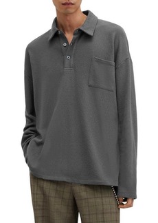 AllSaints Eris Oversize Long Sleeve Pocket Polo