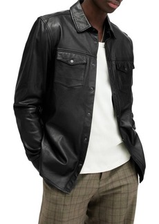 AllSaints Ethan Leather Shirt Jacket