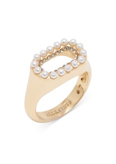 Allsaints Faux Pearl Halo Cocktail Ring