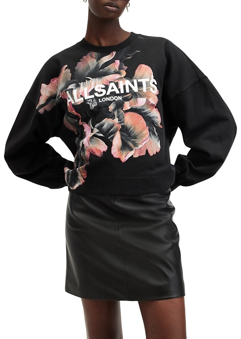 Allsaints Fleurir Lila Crewneck Sweatshirt