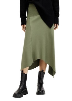 AllSaints Gia Rib Handkerchief Midi Skirt