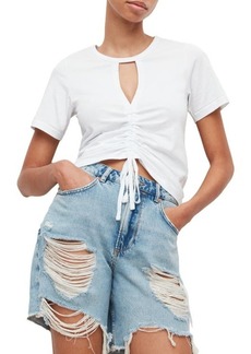 AllSaints Gigi Cutout Ruched Front Cotton T-Shirt