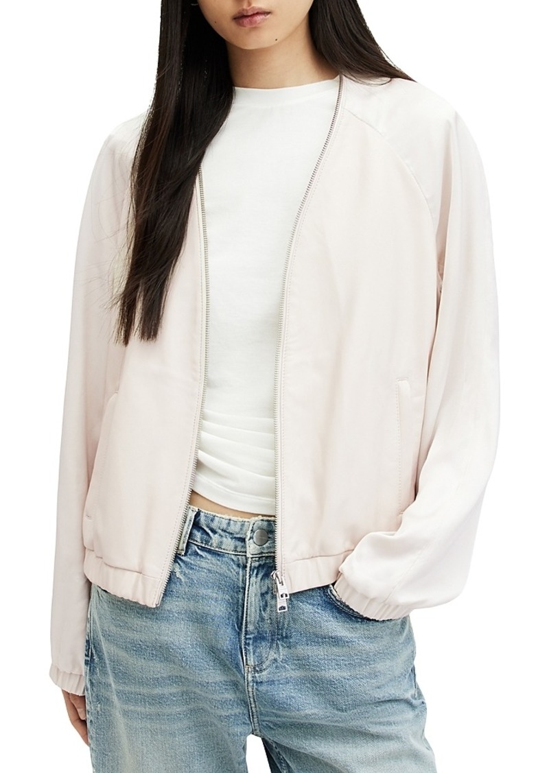 Allsaints Helton Mixed Media Baseball Jacket