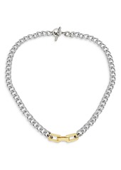 Allsaints Hexagon Link Statement Necklace, 16.5