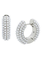 AllSaints Imitation Pearl Huggie Hoop Earrings