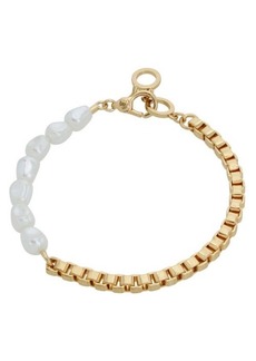 AllSaints Imitation Pearl Link Bracelet