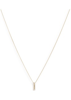 AllSaints Imitation Pearl Oval Pendant Necklace in Pearl/Gold at Nordstrom Rack