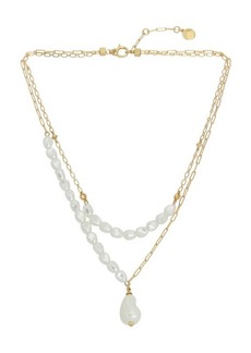 AllSaints Imitation Pearl Pendant Layered Necklace