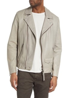 AllSaints Indi Leather Biker Jacket in Clay Taupe at Nordstrom