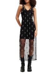 AllSaints Kai Crystal Mesh Sleeveless Dress