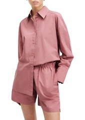 AllSaints Karina Poplin Button-Up Tunic Shirt