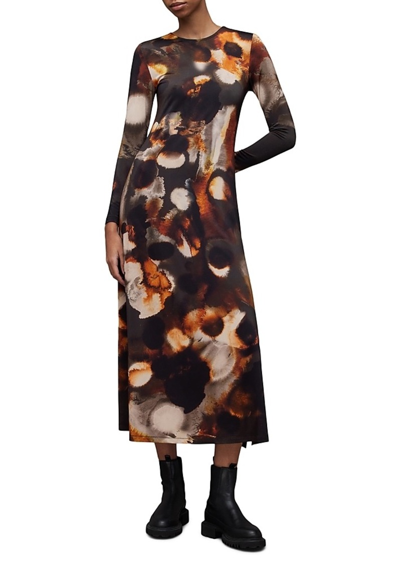 Allsaints Katlyn Mars Printed Midi Dress