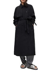 AllSaints Kikki Relaxed Fit Double Breasted Trench Coat