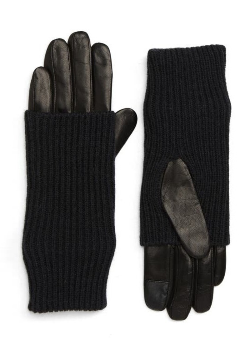 AllSaints Knit & Leather Gloves