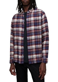AllSaints Lakeshort Plaid Flannel Button-Up Shirt