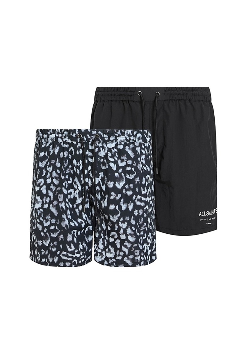 Allsaints Lani Nylon Regular Fit Swim Trunks, Pack of 2