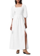 AllSaints Livi Linen Blend Maxi Dress in Chalk White at Nordstrom