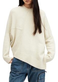 AllSaints Lock Asymmetric Hem Crewneck Sweater
