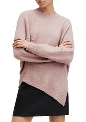 AllSaints Lock Asymmetric Hem Crewneck Sweater