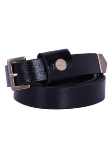AllSaints Logo Stud Leather Belt