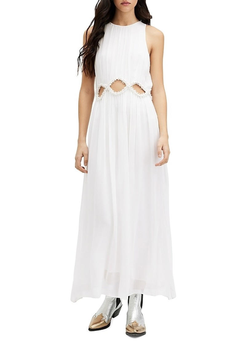 Allsaints Mabel Cut Out Embellished Maxi Dress