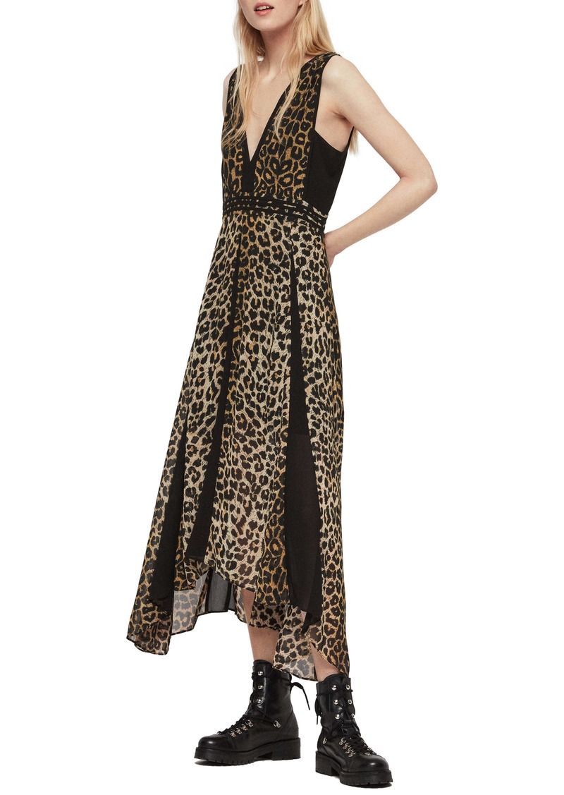 all saints leopard print dress