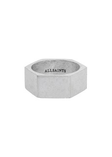 AllSaints Men's Sterling Silver Hexagonal Band Ring