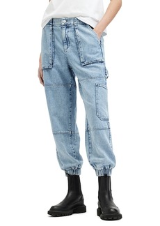 Allsaints Mila Denim Utility Jeans in Light Indigo