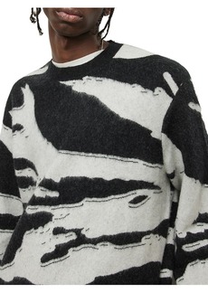 Allsaints Minato Printed Regular Fit Crewneck Sweater