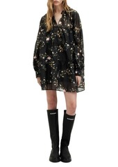 AllSaints Mindy Floral Long Sleeve Trapeze Minidress