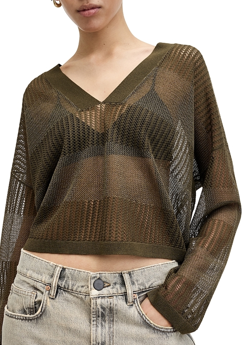 Allsaints Misha Mesh V Neck Sweater