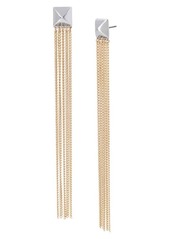 AllSaints Mixed Media Fringe Linear Drop Earrings in Two Tone at Nordstrom