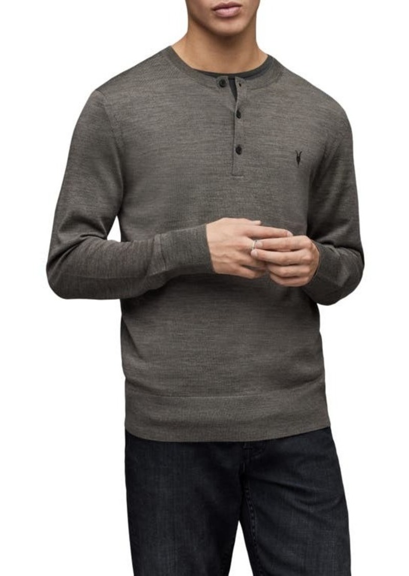 AllSaints Mode Merino Wool Henley Sweater