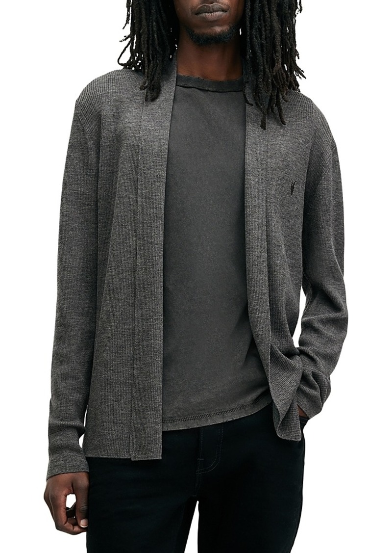 Allsaints Mode Regular Fit Merino Wool Open Cardigan Sweater