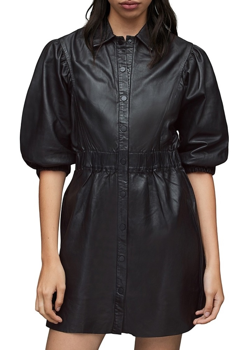 all saints leather dress