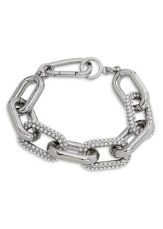 Allsaints Pave Imitation Pearl Link Bracelet