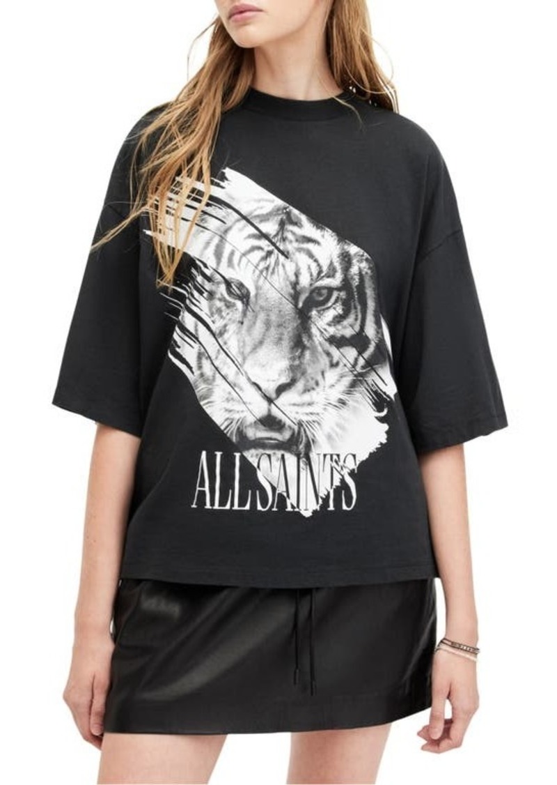 AllSaints Prowl Amelie Oversize Graphic T-Shirt