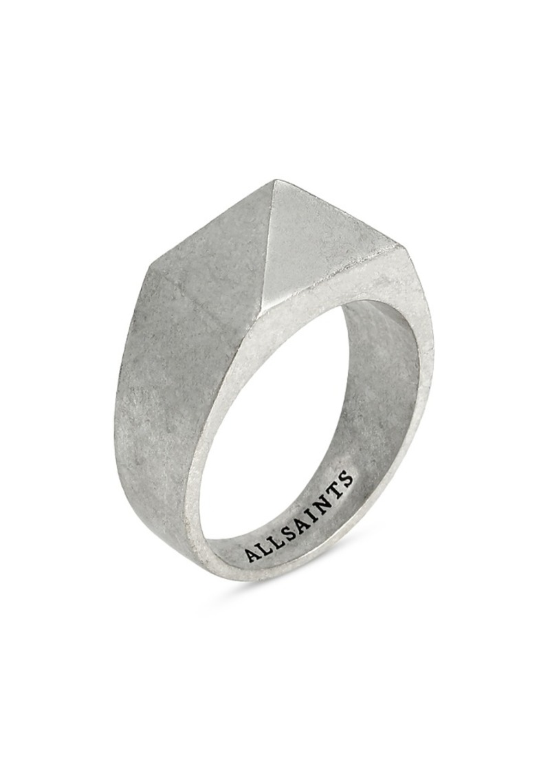 Allsaints Pyramid Signet Band Ring in Sterling Silver