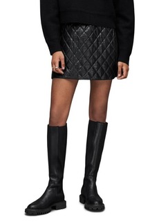 AllSaints Quinn Quilted Lambskin Leather Skirt