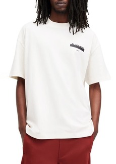 AllSaints Redact Mock Neck Graphic T-Shirt