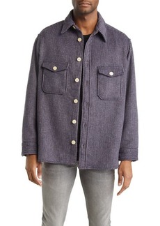 AllSaints Richter Microcheck Patch Pocket Button-Up Shirt in Cold Lilac at Nordstrom