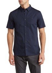 AllSaints Riviera Short Sleeve Button-Up Shirt in Faded Mauve Pink at Nordstrom Rack