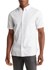 AllSaints Riviera Short Sleeve Button-Up Shirt in Faded Mauve Pink at Nordstrom Rack