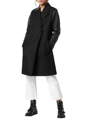 ALLSAINTS Rosalind Lea Leather Sleeve Coat