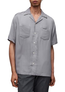 AllSaints Runaway Relaxed Fit Camp Shirt in Hailstone Grey at Nordstrom Rack