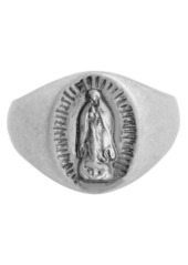 AllSaints Saint Engraved Sterling Silver Signet Ring