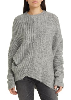 AllSaints Selena Asymmetric Sweater in Grey Melange at Nordstrom Rack
