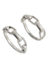 AllSaints Set of 2 Link Rings in Warm Silver at Nordstrom