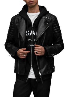 AllSaints Silas Lambskin Leather Biker Jacket