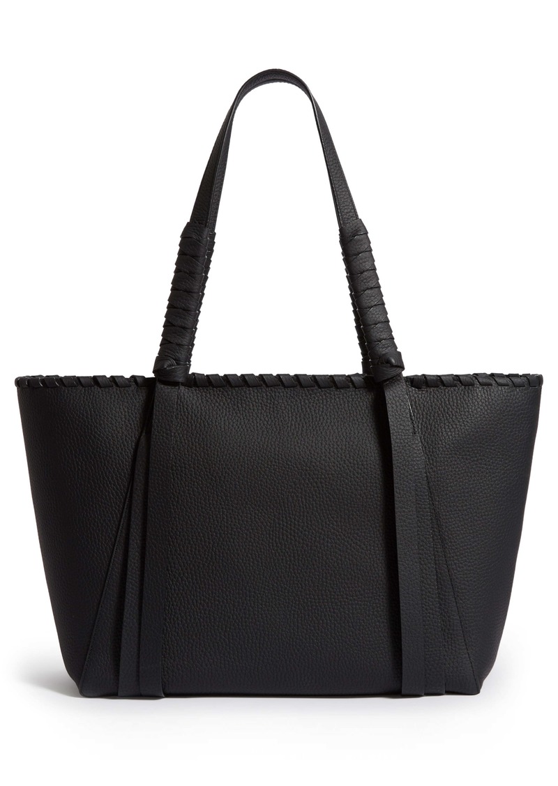 all saints black leather bag